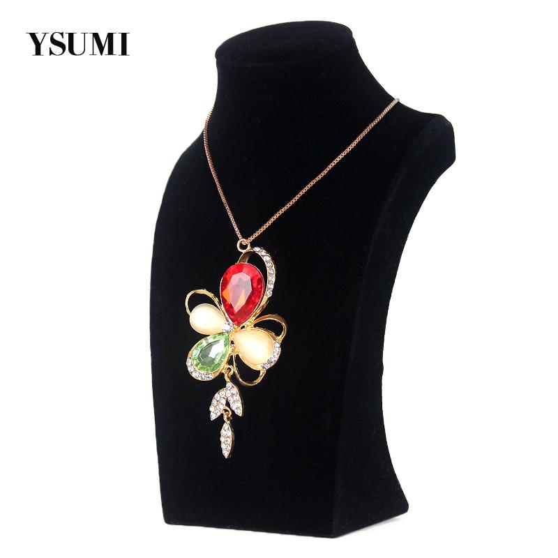 

Jewelry Pouches, Bags YSUMI 20cm Black Velvet Necklace Mannequin Bust Pendant Display Stand Showcase Holder Organizer