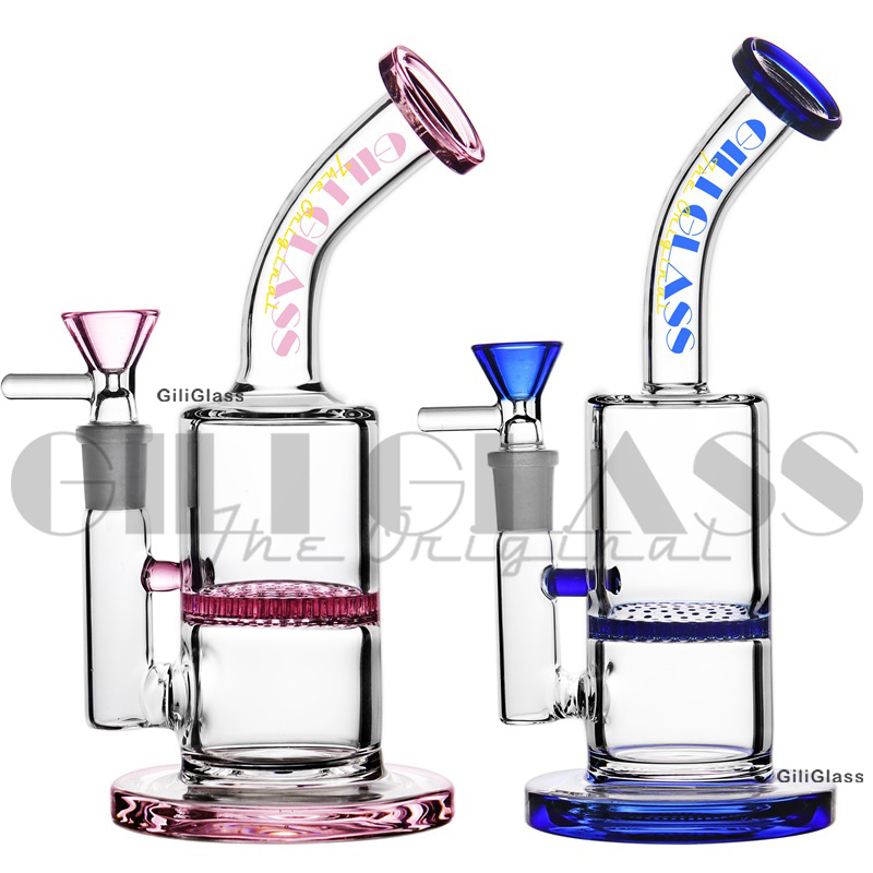

Heady Glass Bongs Dab Rig Oil Rigs water pipes Mini 7.9" 14mm male bowl pipe beaker bong small pink quartz banger pink Hookahs bubbler