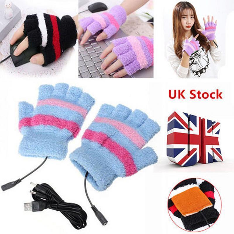 

Fingerless Heating Glove USB Heated Gloves Winter Hand Warmer Battery Powered Thermal Waterproof Motorcycle Ski Gloves1, Blue