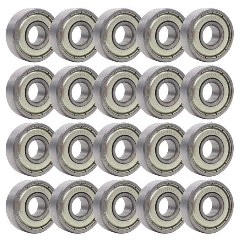 

20-Pack, 608Z Wheel Bearings for Any Products Using Roller Skate Wheels Bearing Steel, As shown