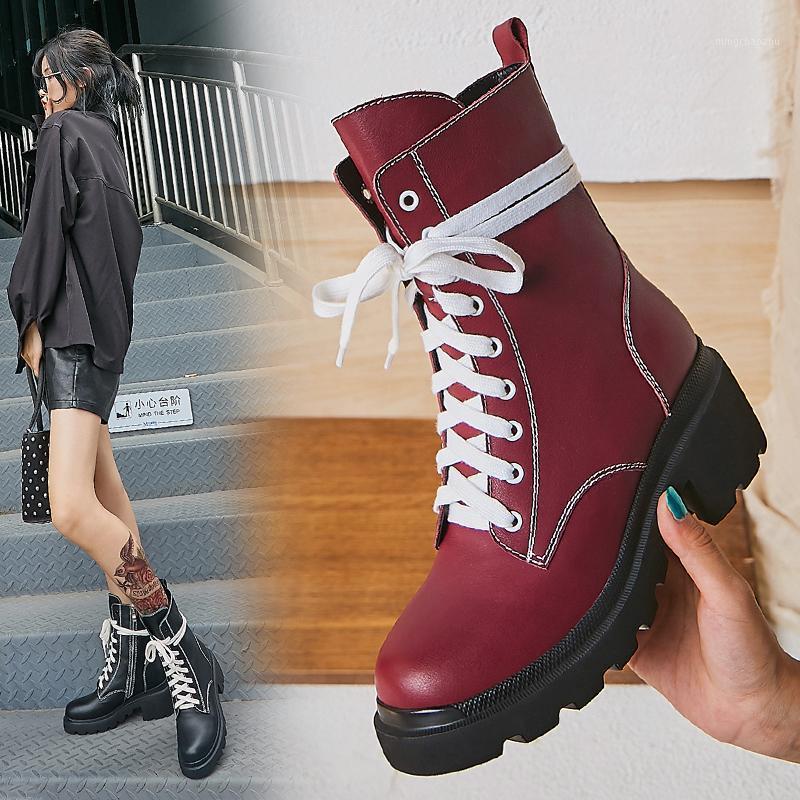 

Women boots natural leather upper ankle boots for women Fashion classic stitching Women's shoes cyberstar classic short1, Black