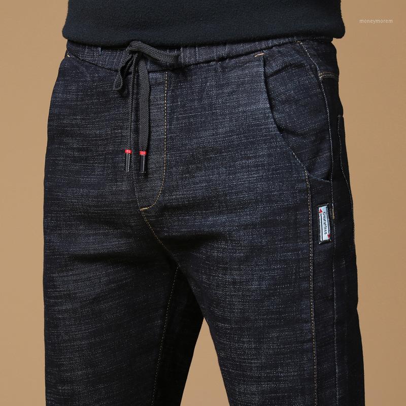 

2019 New Brand Top Quality Long Full Trousers Jeans Men Cotton Fabric Clothing Male Causal Solid Blue Gary Pants mens1, Sm326 black
