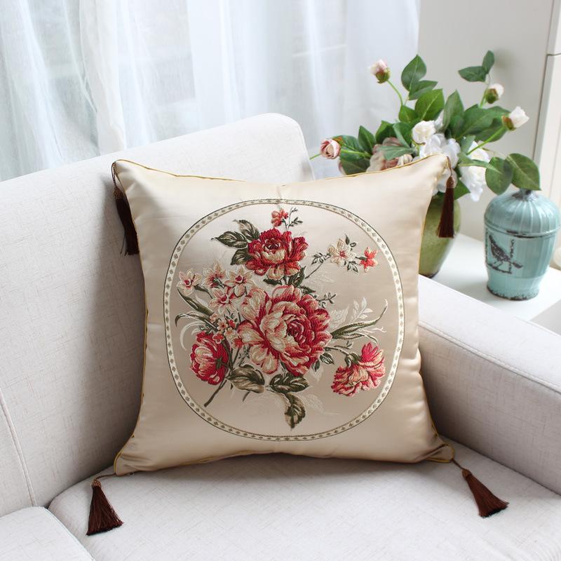 

Upscale Embroidery Case Home Living Room Comfortable El Supplies Pillow Cover Soft Pillowcase Cushion/Decorative