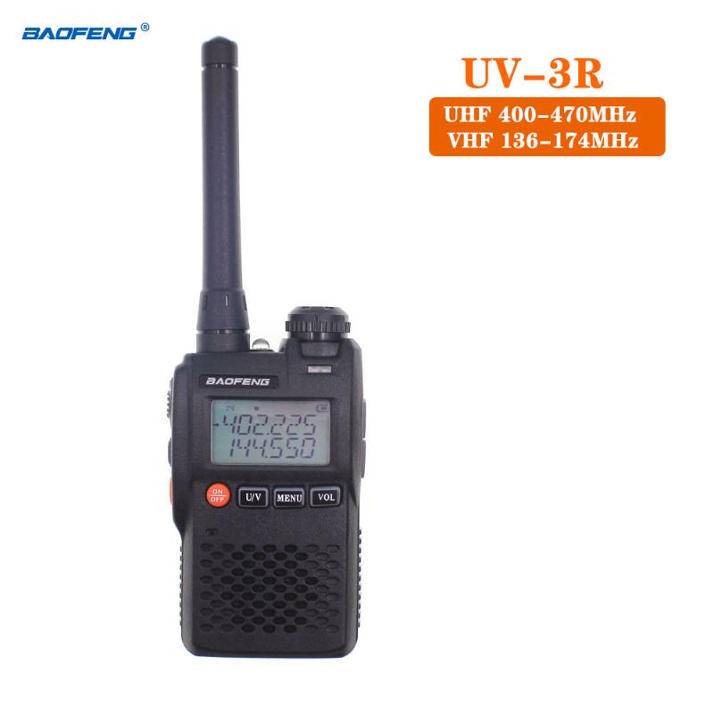 

Baofeng walkie talkie UV-3R mini FM TWO WAY RADIO 2W 99CH VOX dual band dual display with handsfree