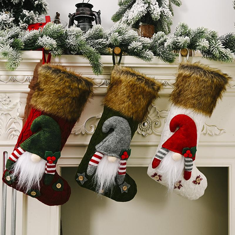 

New Year 2021 Gifts Bag Christmas Stocking Christmas Decorations for Home Socks Xmas Tree Decoration Natal Decor