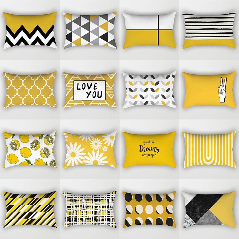 

30cmx50cm Nordic Yellow Geometric Series Pillow Cover Home Pillow Decorative Cojines Decorativos Para Sofa 01-26, Drd224-2