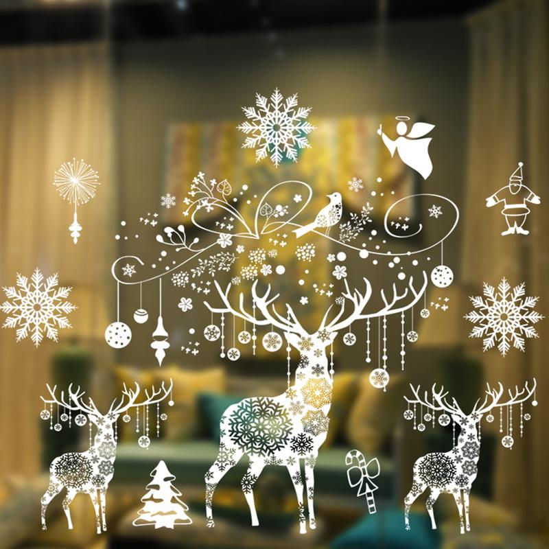 

Large Size Christmas Decoration Window Sticker Christmas Window Decoration for Home Ornaments Xmas Party Navidad 2020
