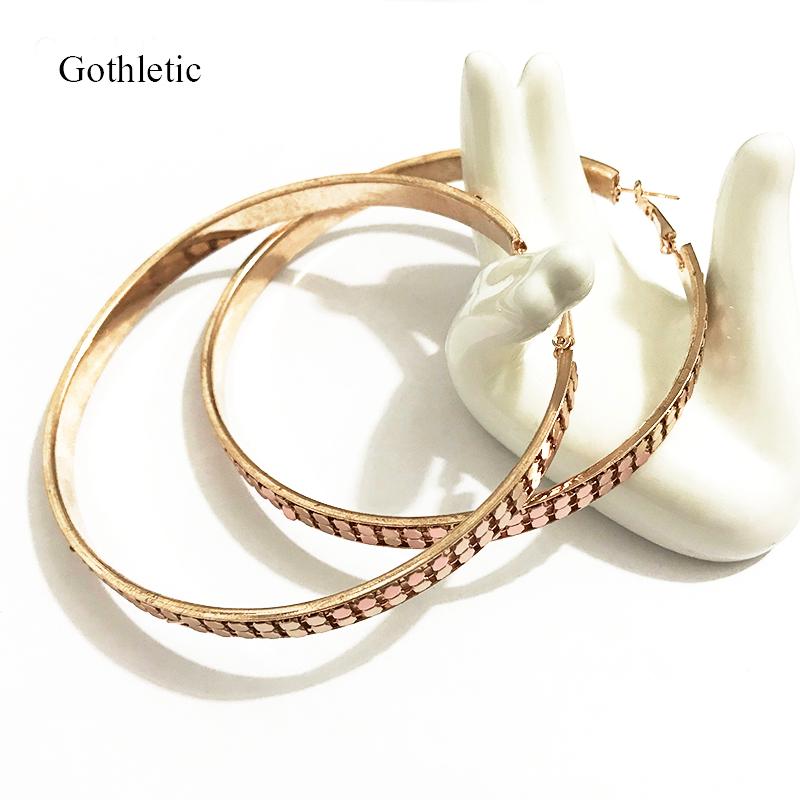 

Gothletic Rhodium/Rose Gold Color 85MM Big Hoop Earrings Large Round Circle Earrings for Women Brincos Fashion Jewelry 2020 NEW