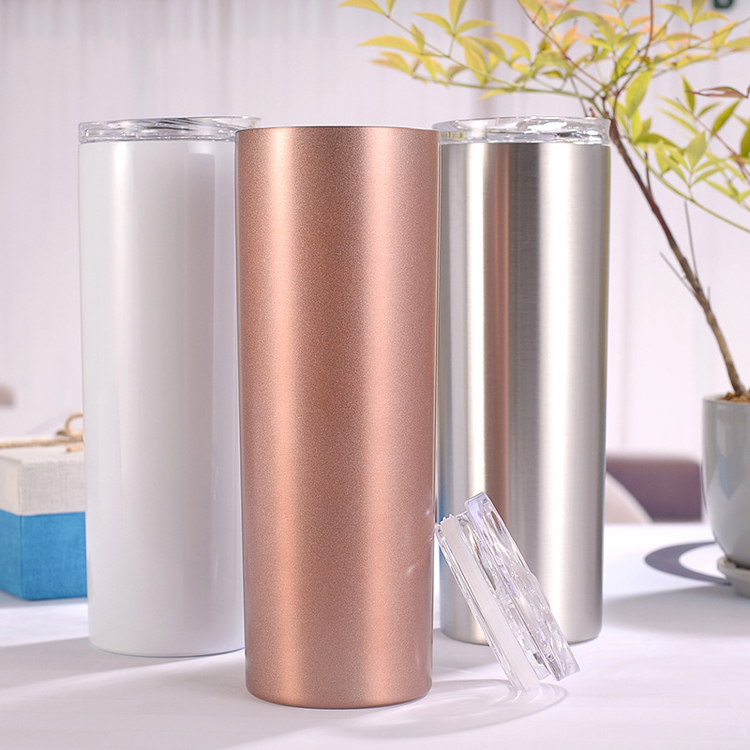 

20oz Skinny Tumblers Blanks Sublimation Tumbler Stainless Steel Coffee Mugs Car Vacuum Insulated Cup With Lid Straws DDP Ocean Delivery, As option