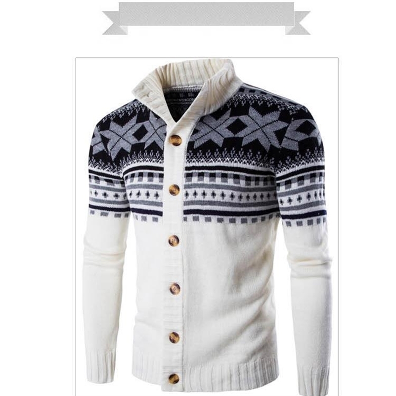 

New Autumn Winter Sweaters Men Solid Color Casual Sweater 201105, Beige