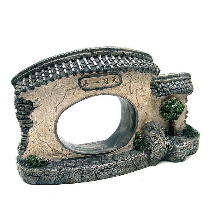 

15cm Resin Door Aquarium Ornament Shrimp Ceramic Rock Cave Decoration Fish Tank Cave Decor Fish Hiding