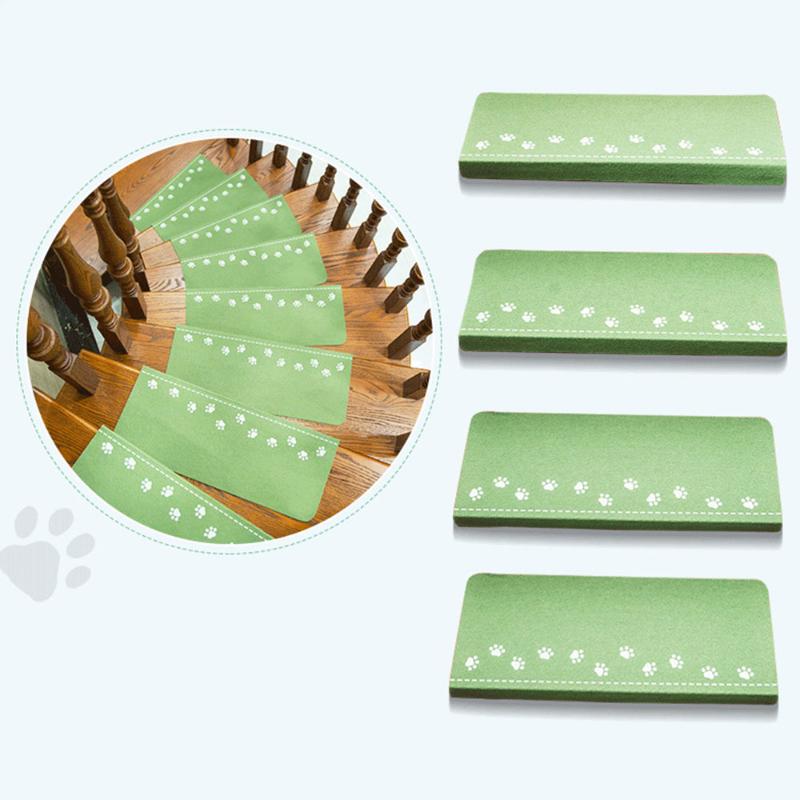 

1pcs Luminous Self-adhesive Staircase Treads Mats Non-slip Cute Bear Claw Pattern Floor Stair Step Protection Cover Tread Mat, Brown