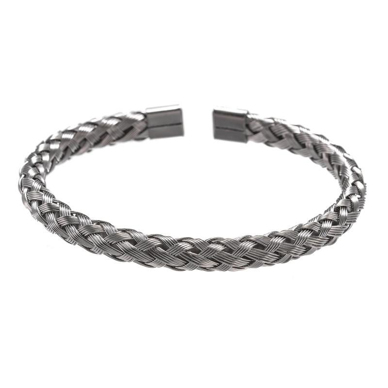 

1pcs Coil Shape Simple Charm Stainless Steel Protection End Quadrilateral Unisex Bangle Daily Jewelry For Women