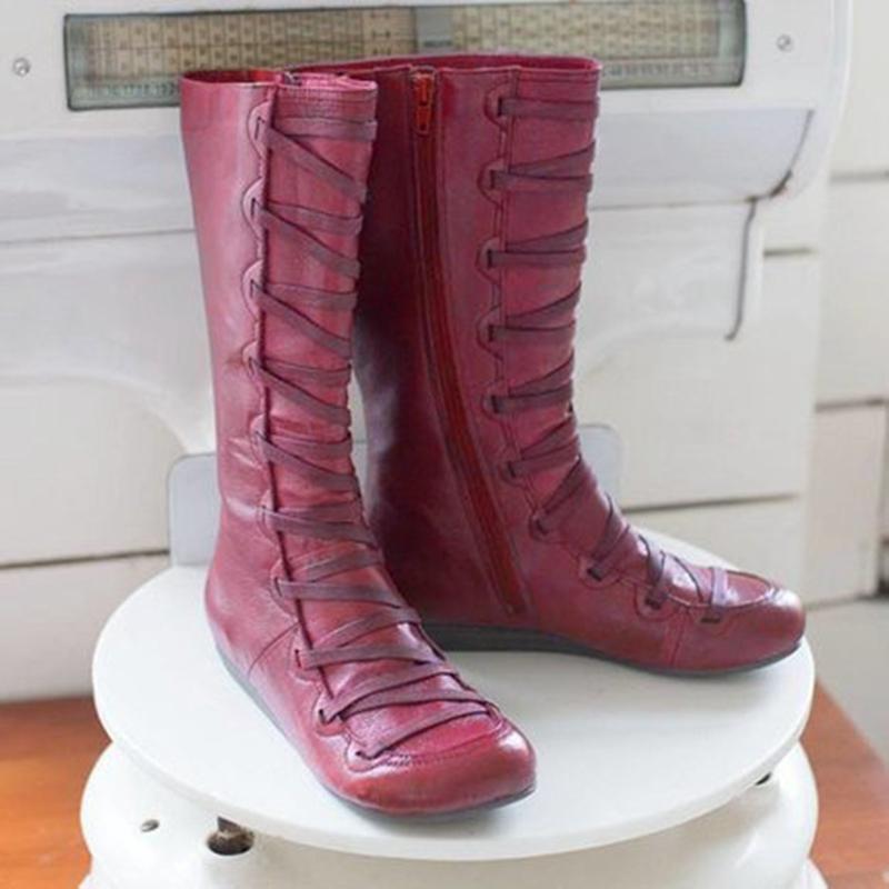 

Autumn Winter Women Boots knee high Boots Ladies Round Toe wedges Punk Riding Females zip Fashion Knights Shoes 9727, Brown