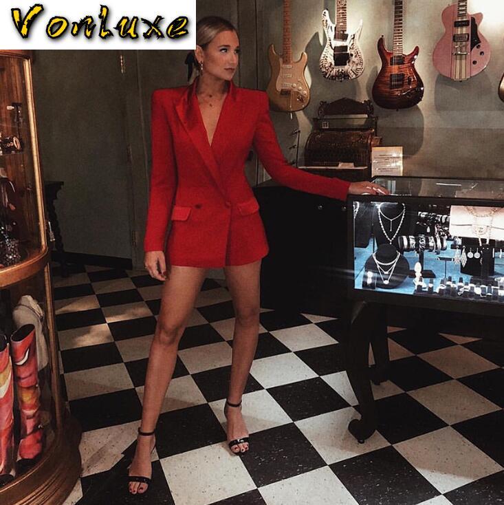 

Luxury Runway Designer Long Jacket Suit Women Slim Fit High Street Fashion Elegant Sexy Red chaqueta mujer Blazer 2021