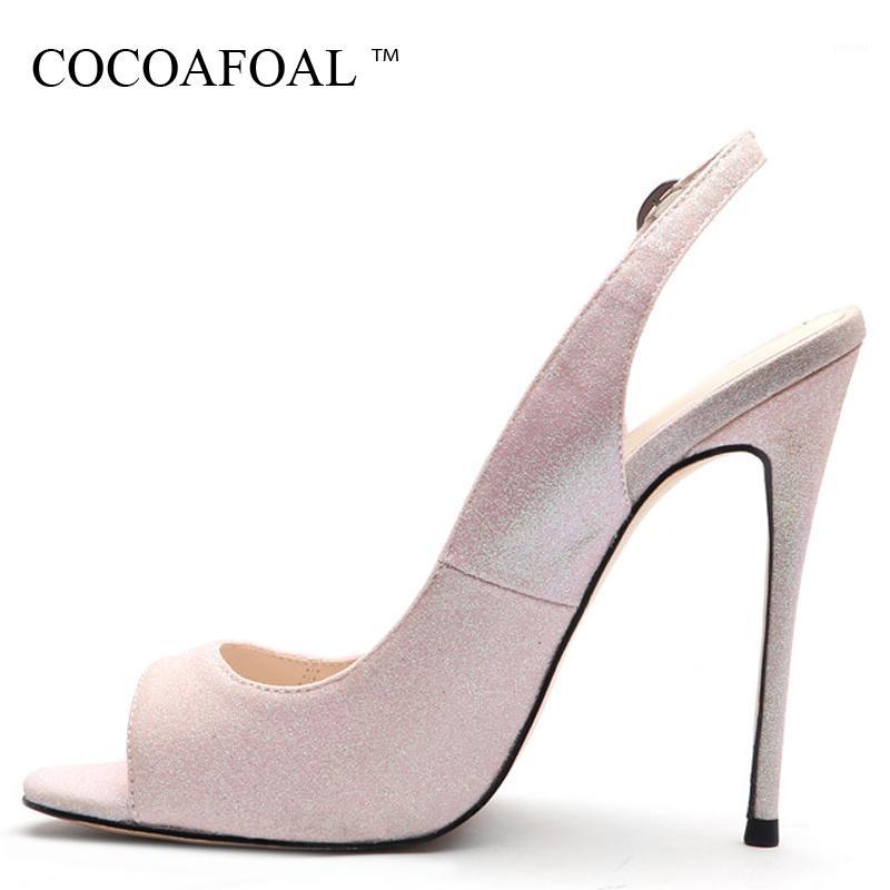 

COCOAFOAL Zomer vrouwen Peep Toe Sandalen Vrouw Hoge Hakken Sandalen Peep Toe Zomer Rood Blauw Mode Sexy Pumps 20191, Beige