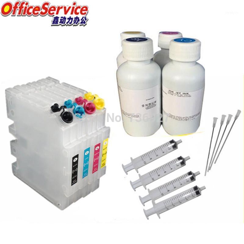 

GC21 Refillable Ink Cartridges For Ricoh GX3050 GX2500 GX GX3000 GX5000 GX7000 printer,4x100ml Sublimation ink,with chip,1