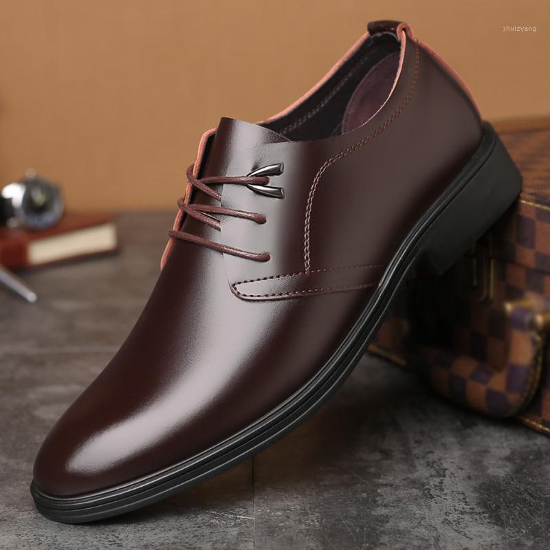 

Fashion Men's Bussiness Shoes Classic Lace Up Leather Dress Shoe Man Comfortable Leather Flats Shoe Male Breathable Formal Shoes1, Bk
