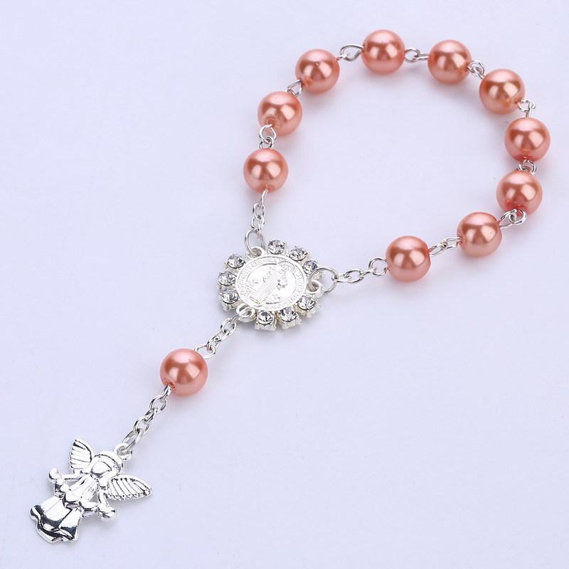 

10pcs Baby shower favor Christening bracelet silver angel baby shower girl boy baptism gift cute giveaway souvenir wedding