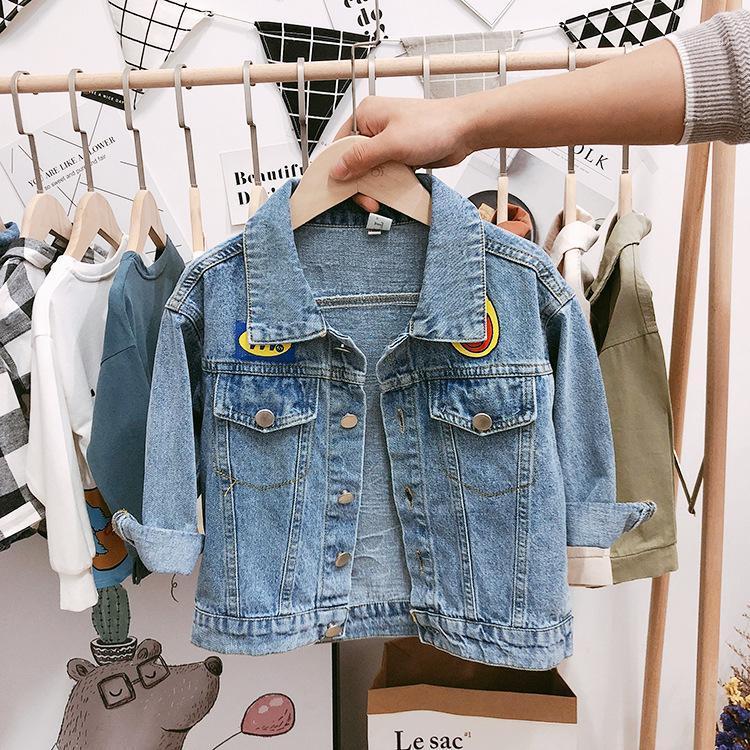 

Toddler Boy Jacket Cartoon Print Casual Korean Kids Jackets for Boys Spring Autumn Denim Coat 2 3 4 5 6 Y Child Clothes Outwear1, Blue