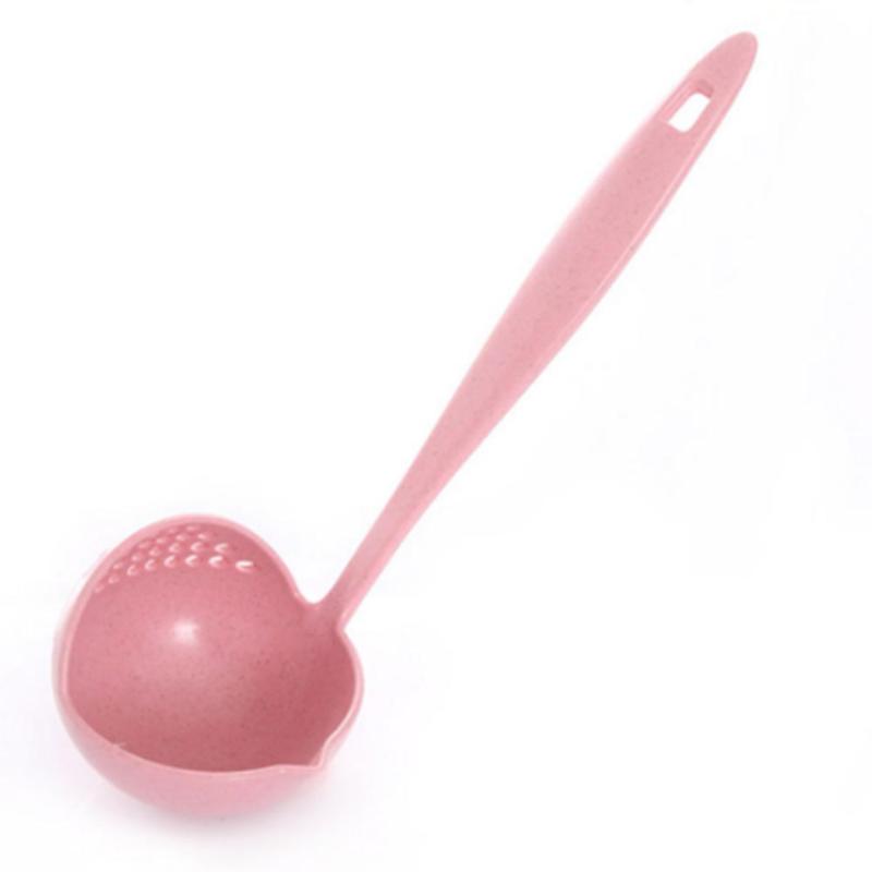 

2 in 1 Long Handle Soup Spoon Home Vegetable Strainer Large Cooking Colander Shovels Kitchen Scoop Plastic Ladle Tableware