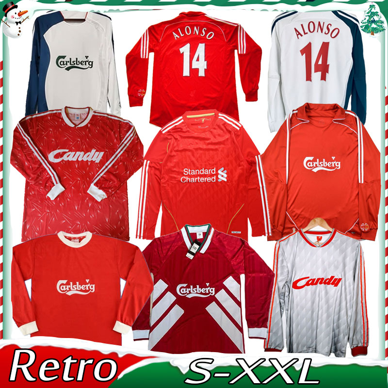 

retro 1993 1995 long sleeve DALGLISH HESKEY Retro Soccer Jerseys 85 86 10 11 12 FOWLER GERRARD TORRES KUYT classic Football Shirt Suarez McManaman Uniforms the reds, 93-95