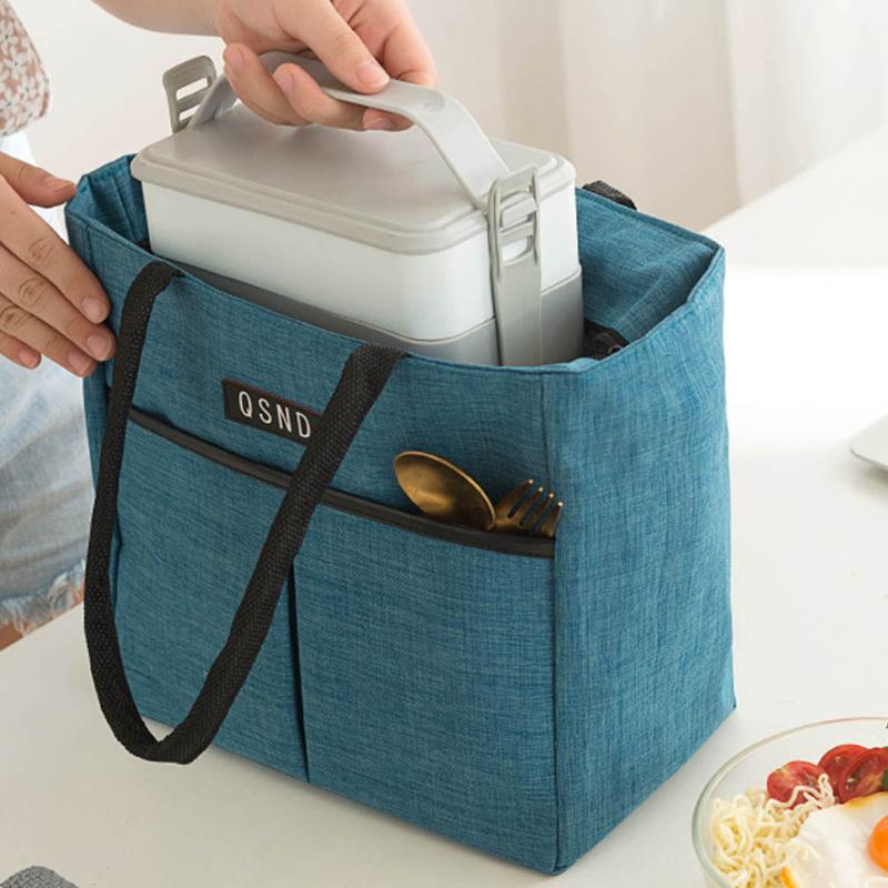 

Portable Lunch Bag New Thermal Insulated Lunch Box Tote Cooler Handbag Bento Pouch Dinner Container School Storage Bags, Orange