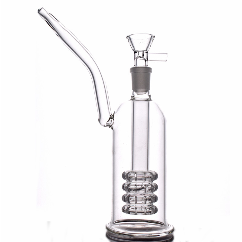 

high quality 8inch Glass beaker Bongs 14mm female ash catcher bong inline Stereo Matrix perc dab rig bongs with glass oil burner pipe 1pcs
