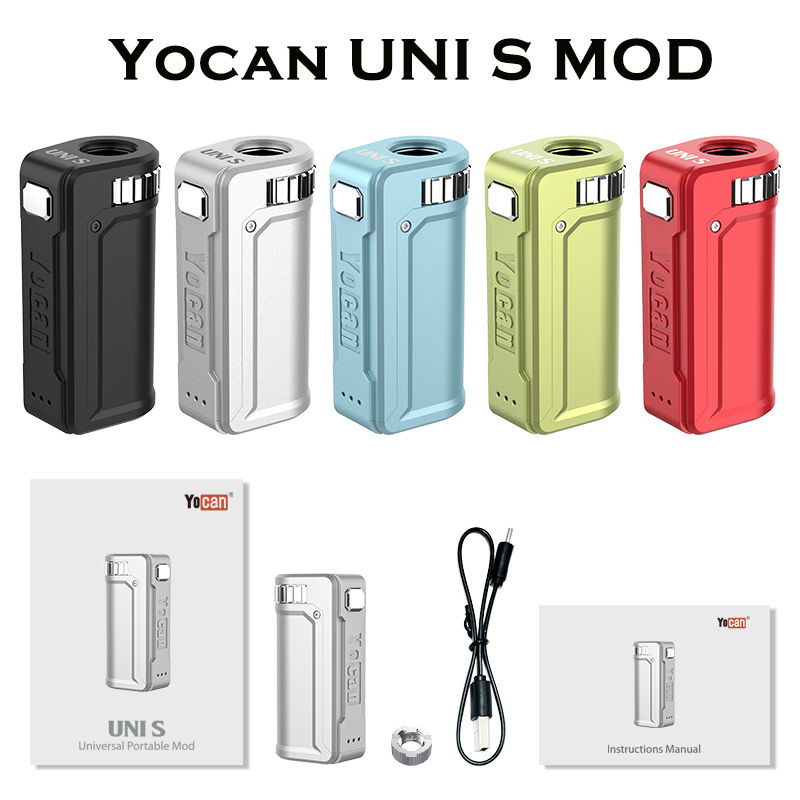 

Newest Yocan UNI S Mod Battery Adjustable Diameter Preheat 400mah VV Variable Voltage 5 Colors Pro 100% Authentic