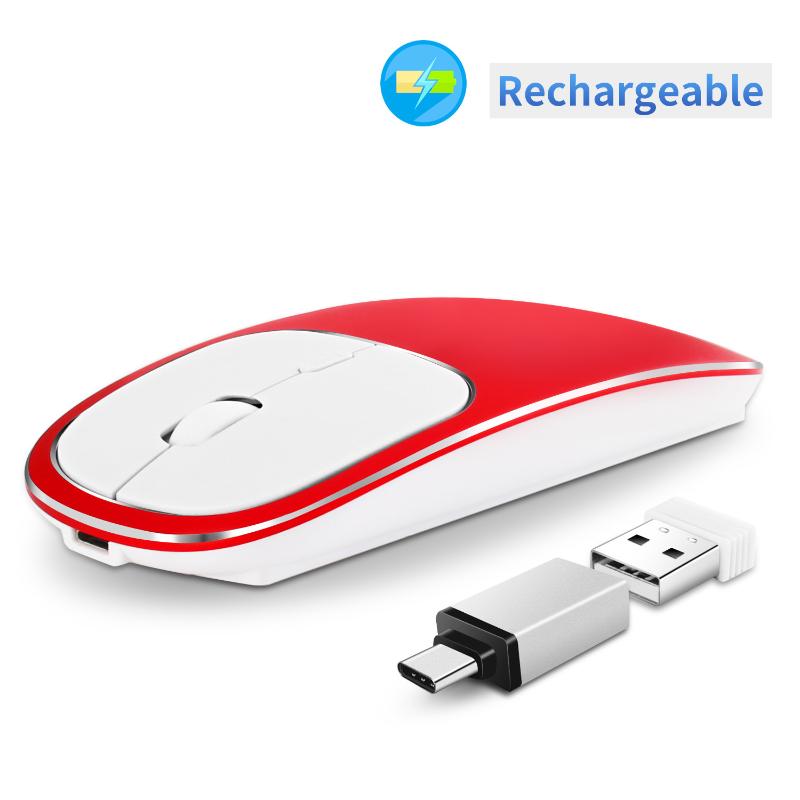 

Cute Aluminum Alloy Wireless Mouse Rechargeable Mute Thin Laptop Unlimited Portable Factory Spot