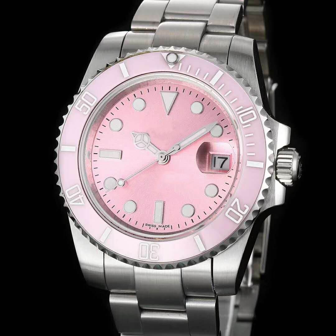 

Master design automatic mechanical watch, 2021 hot ceramic pink, large window calendar, folding buckle, sapphire glass, star business handbag, Waterproof