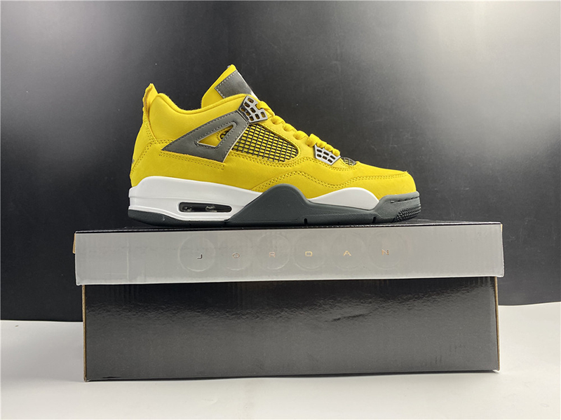 

with Box 2021 Mens Basketball Shoes Sneakers 4S IV Yellow 314254-702 Size Men Leather Shoes US7.5-12