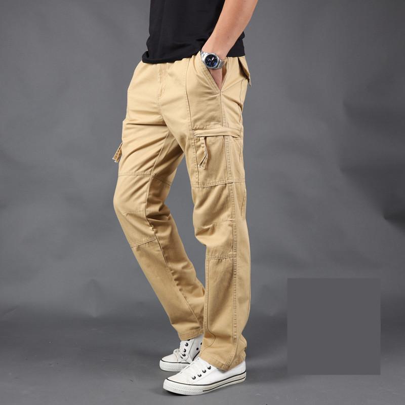 

Nice High Quality Men Tide Pants Casual Multi Pocket Pants Long Trousers For Men Plus Size -5xl, Beige