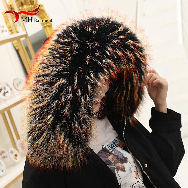 

Winter new fur scarf ladies raccoon large size fur collar natural collar real raccoon warm scarf ladies shawl