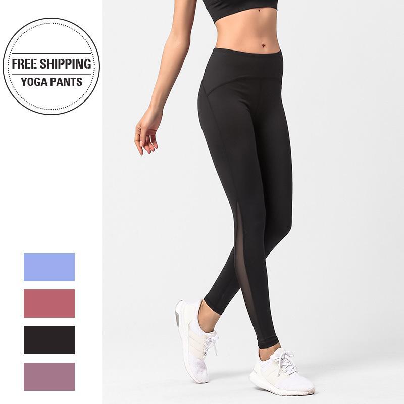 

2020 New Style Fashion Hot Women High Waist Yoga Gym Pants Fitness Sport Patchwork Jogging Leggings Yoga Pants1, Black