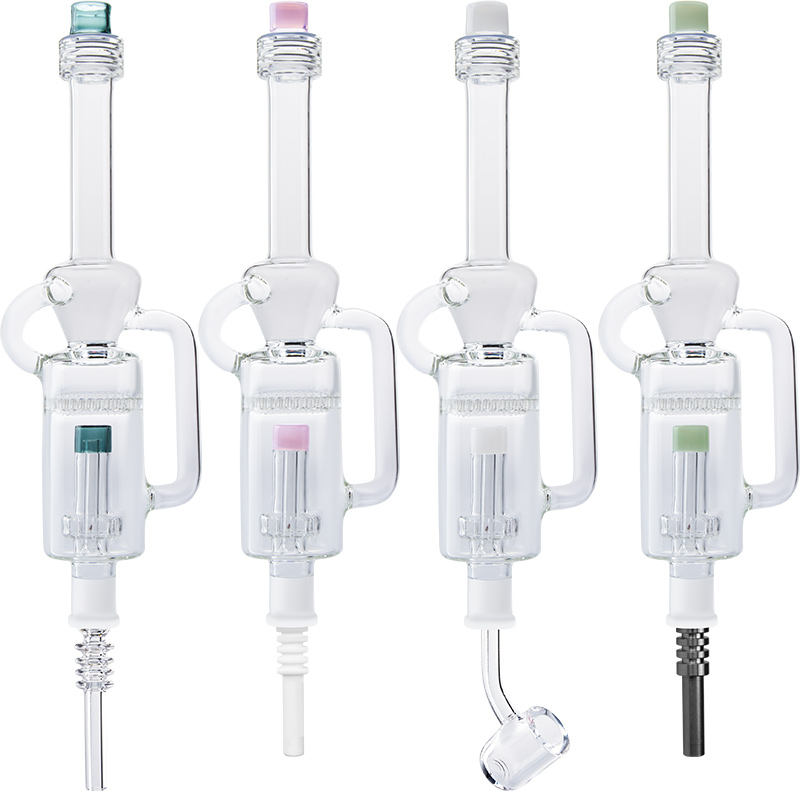 

Love_E_Cig NC065 Hookah Smoking Pipe Comb Birdcage Water Perc 14mm Metal Quartz Nail 26.5cm Length Super Big Hand Bubbler Glass Dabber Bong