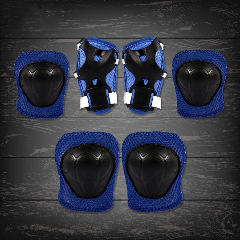 

6pc/set Elbow Pads Bicycle Skateboard Ice Skate Roller Knee Protector For Adult Kids Gift Adjustable Skating Protective Gear Set, Red