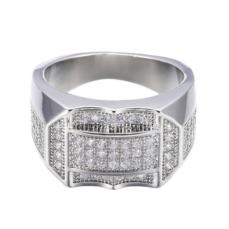 

Hip hop cool men's ring zircon stainless steel jewelry anniversary gift