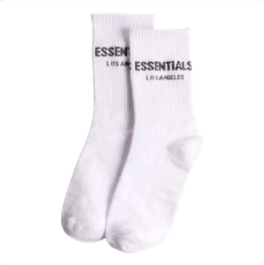 

2021 New Fear of God FOG ESSENTIALS 3M Reflective Logo Custom Crew Socks 2 Pair Pack, Black 2double