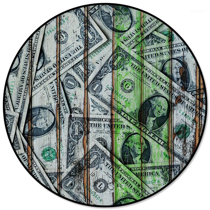 

Wood Grain Dollars Printed Round Carpet for Living Room Kids Bedroom Table Sofa Carpet Area Rug Mats1, As pic