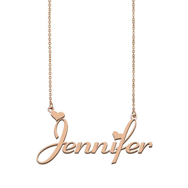 

Jennifer name necklaces pendant Custom Personalized for women girls children best friends Mothers Gifts 18k gold plated Stainless steel