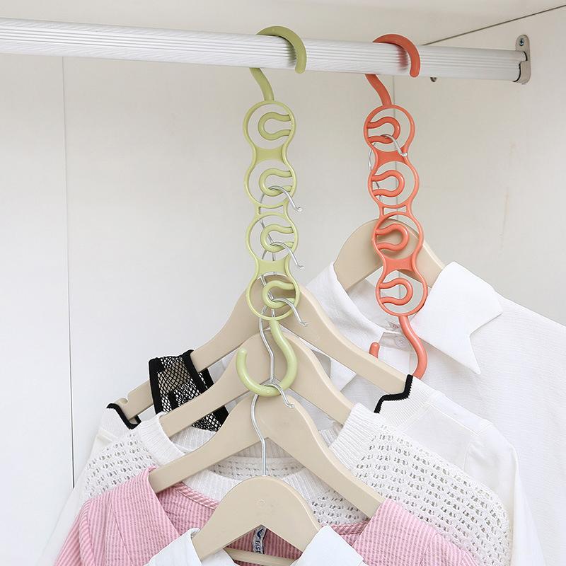 

Hanger Storage Rack Multiple Layers Wardrobe Clothes Hanging Space Saving Four Holes Home FP8