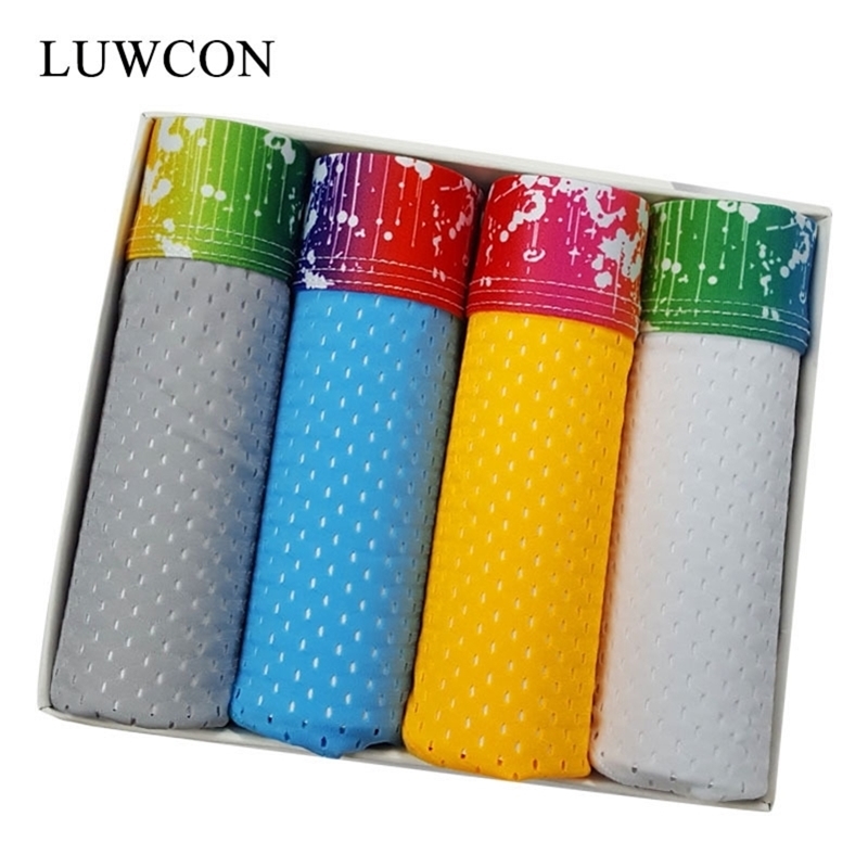 

LUWCON Brand 4Pcs/lot Men's Underwear Briefs Breathable Modal Underpants Panties Men Sexy Comfortable Brief DK10 201112, Xxxl