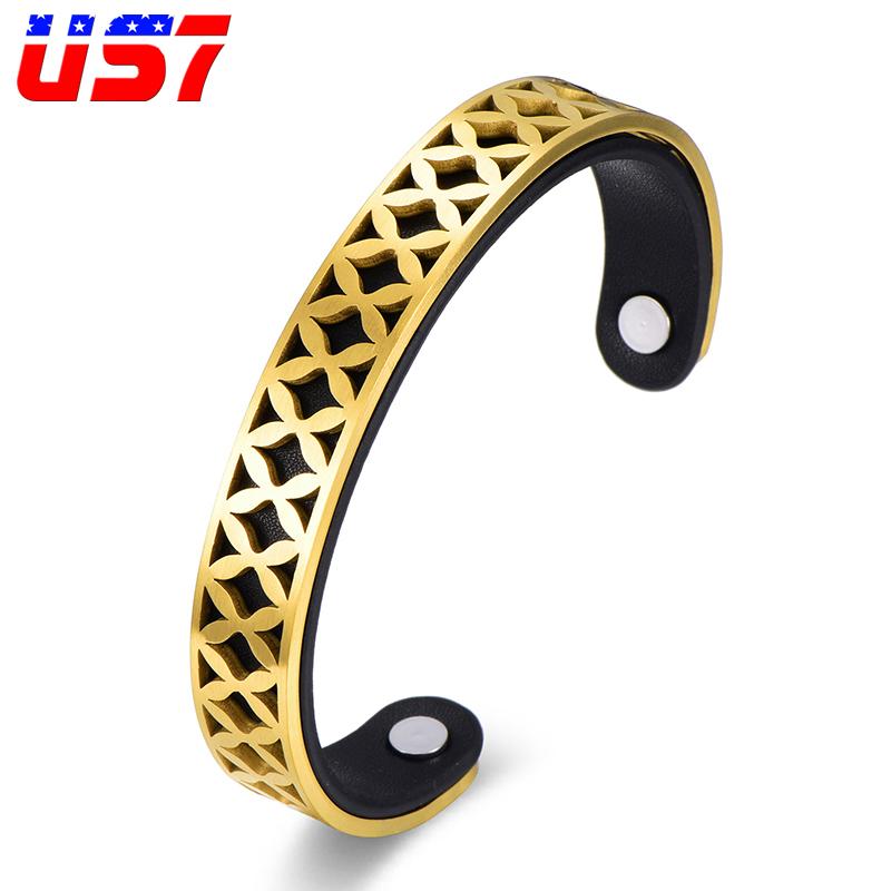 

US7 Cool Punk Cuff Carbon Fiber Stainless Steel Bangle Men Biker Rock Bracelets & Bangles For Men Jewelry Pulseira Masculina