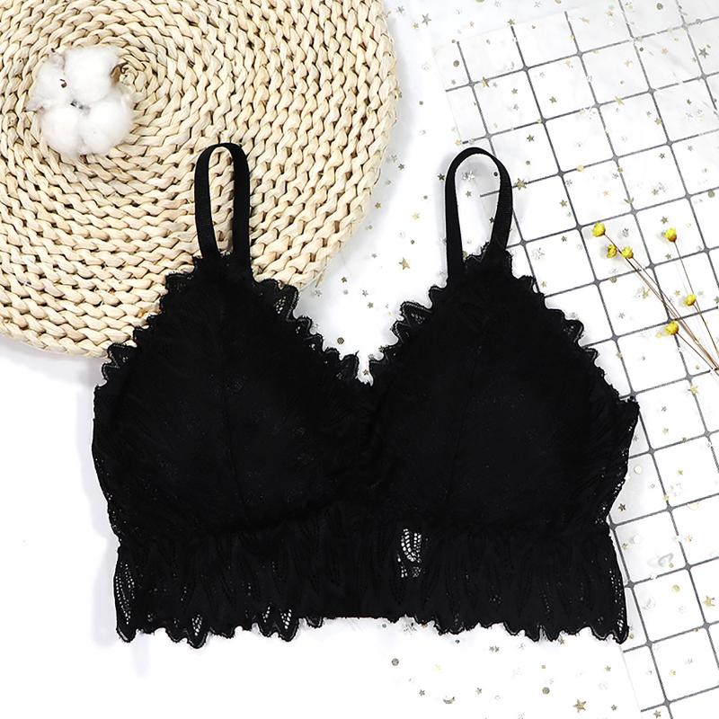 

25# Fashion Casual Women Underwear Lady Lace Strap Bras Tops Tube Chest Wrap Bandeau Sports Underwear Black White Sports Bras, Gy