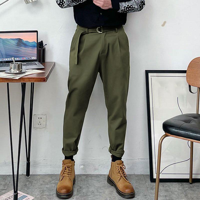 

Men's Pants 2022 Fashion Men Solid Color Lace Up Joggers Pockets Korean Casual Trousers Streetwear Leisure Pantalon S-5XL INCERUN, Black