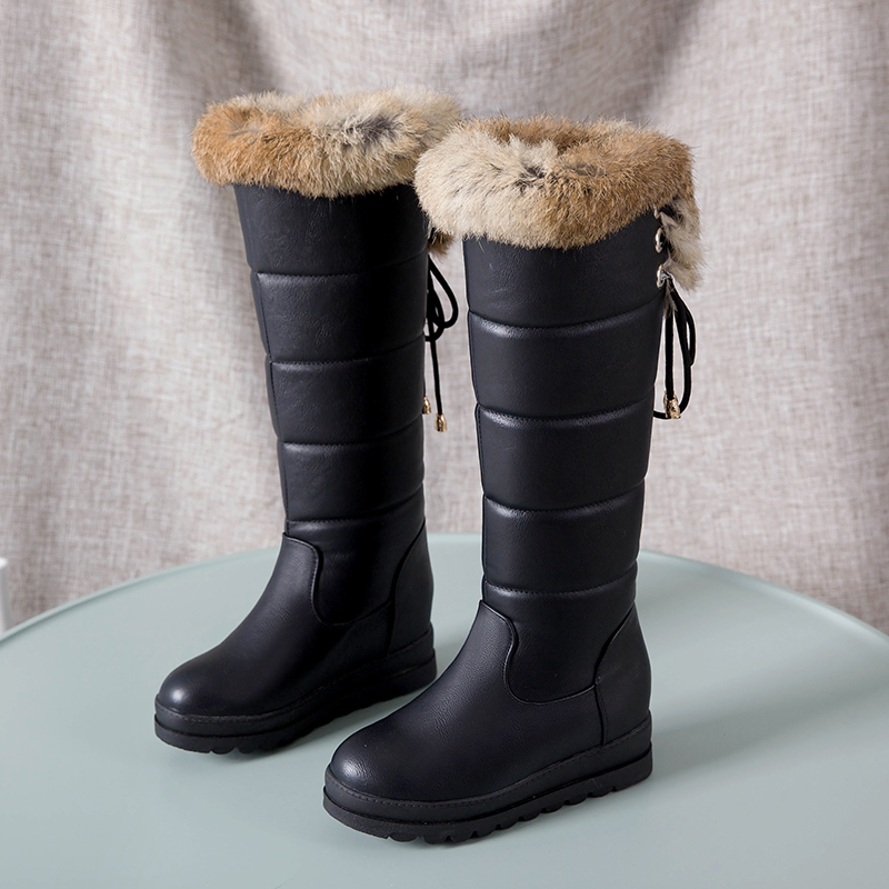 

2021 New Keep Warm Knee High Comfortable Flat Heel Round Toe Black Red White Winter Women Boots Size 41 42 43 Kcpn