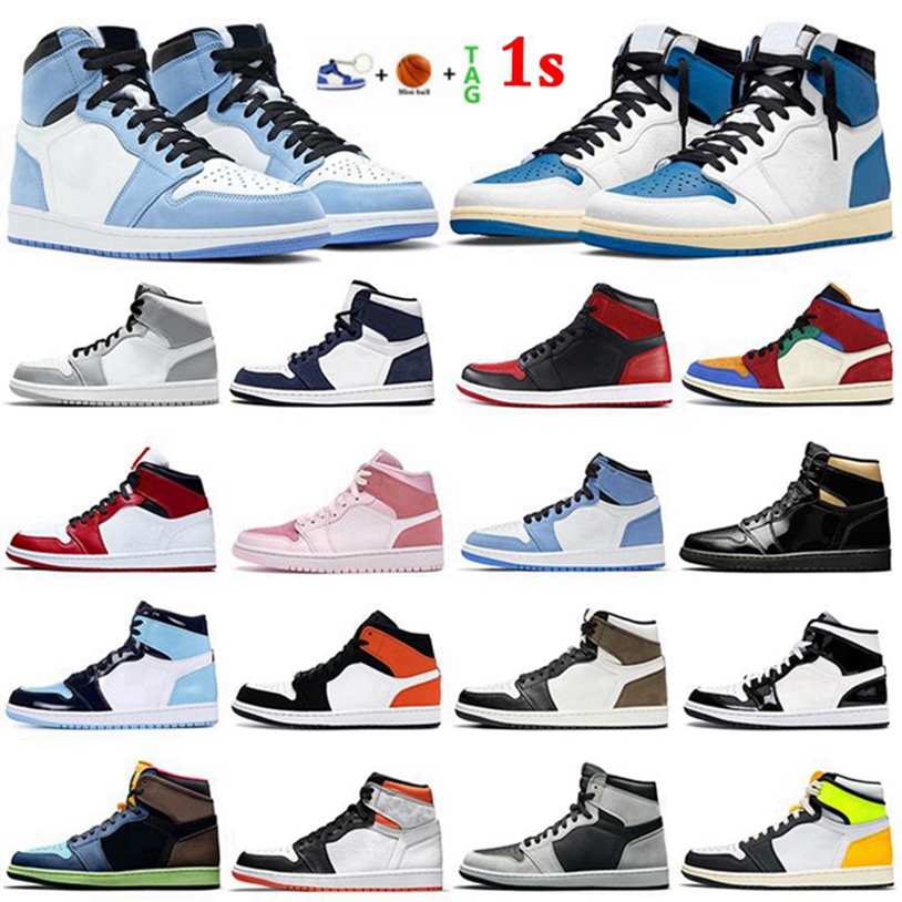 

Bordeaux Jumpman 1 mens basketball shoes 1s sneaker Dark Mocha Twist University Blue Hyper Royal Black Metallic Gold womens Sports trainers, 49