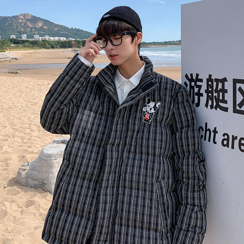 

2021 New Masculino-acolchoado Outono Inverno Novo Fino Listrado Algodo-acolchoado Casuais Juventude Masculino 9LNI, Khaki