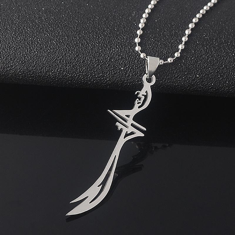 

Muslim Zulfiqar Imam Ali Sword Necklaces Stainless Steel Pendant Necklace for Women Men Religious Jewlery Gift